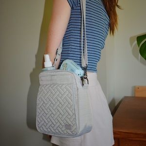 Brushed Silver Crossbody Bag